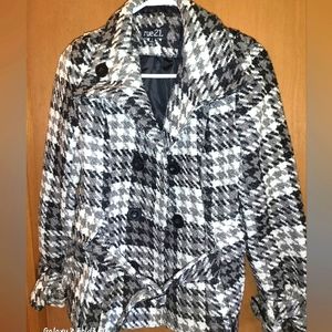 Black and White Houndstooth peacoat.
